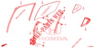HINTERE TUERFENSTERSCHEIBE/TUERREGLER  für Honda ACCORD 2.0 ES 4 Türen 5 gang automatikgetriebe 2014
