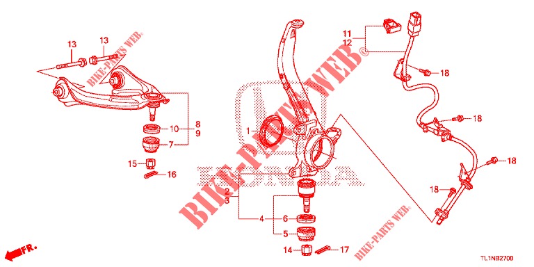 GELENK, VORNE  für Honda ACCORD 2.0 S 4 Türen 6 gang-Schaltgetriebe 2014