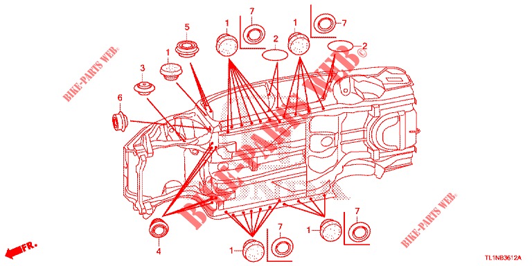 GUMMITUELLE (INFERIEUR) für Honda ACCORD 2.0 S 4 Türen 6 gang-Schaltgetriebe 2014