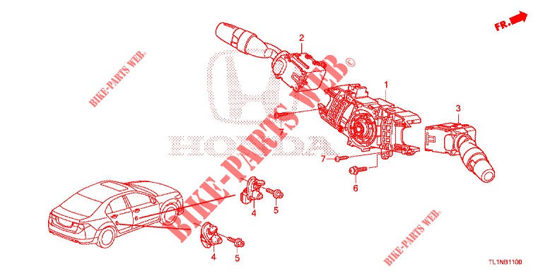 KOMBISCHALTER  für Honda ACCORD 2.0 S 4 Türen 6 gang-Schaltgetriebe 2014