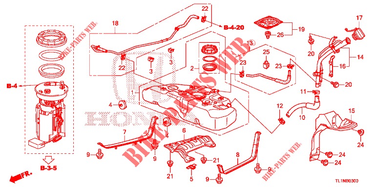 KRAFTSTOFFTANK  für Honda ACCORD 2.0 S 4 Türen 6 gang-Schaltgetriebe 2014