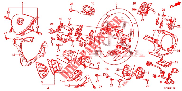 LENKRAD (SRS) für Honda ACCORD 2.0 S 4 Türen 6 gang-Schaltgetriebe 2014