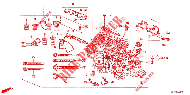 MOTORKABELBAUM (2.0L) für Honda ACCORD 2.0 S 4 Türen 6 gang-Schaltgetriebe 2014