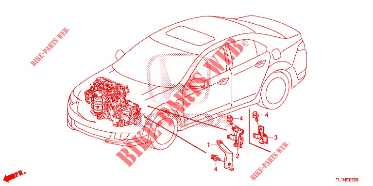 MOTORKABELBAUM, STREBE(1.7L)(RH)  für Honda ACCORD 2.0 S 4 Türen 6 gang-Schaltgetriebe 2014