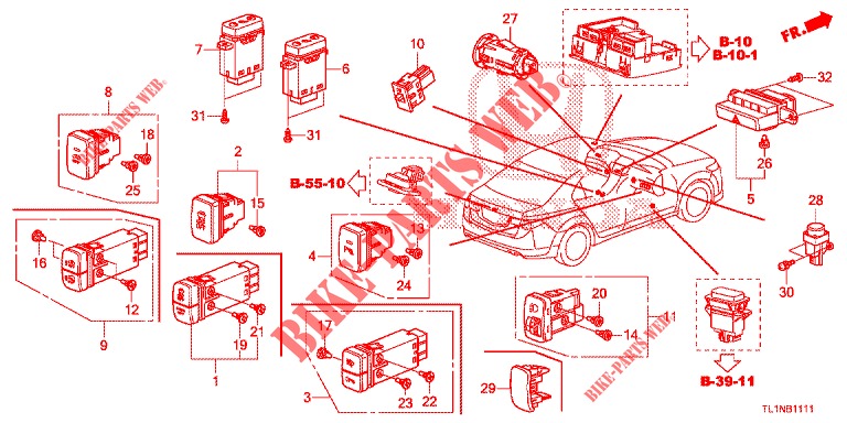 SCHALTER (RH) für Honda ACCORD 2.0 S 4 Türen 6 gang-Schaltgetriebe 2014