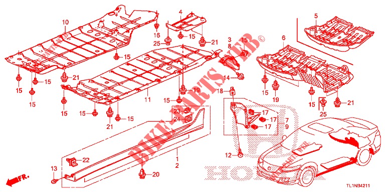 SEITENSCHWELLER ZIERLEISTE/GEHAEUSEUNTERTEIL  für Honda ACCORD 2.0 S 4 Türen 6 gang-Schaltgetriebe 2014