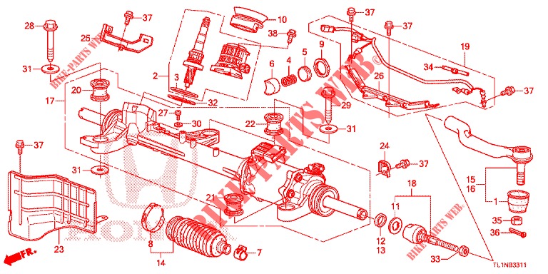 SERVOLENKGETRIEBE (EPS) (RH) für Honda ACCORD 2.0 S 4 Türen 6 gang-Schaltgetriebe 2014