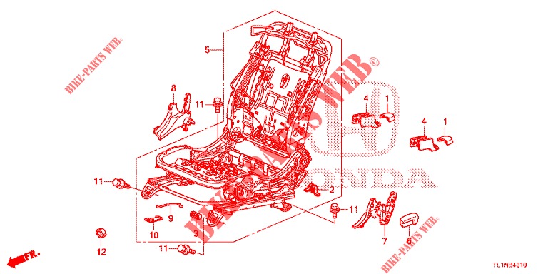 VORNE SITZKOMPONENTEN (G.) (SIEGE REGLAGE MANUEL) für Honda ACCORD 2.0 S 4 Türen 6 gang-Schaltgetriebe 2014