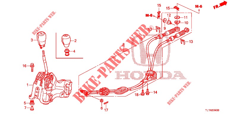WAHLHEBEL(HMT)  für Honda ACCORD 2.0 S 4 Türen 6 gang-Schaltgetriebe 2014