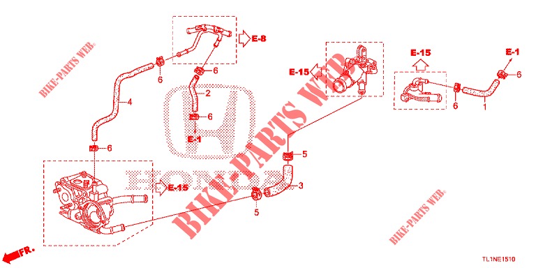 WASSERSCHLAUCH/HEIZUNGSSCHACHT (2.0L) für Honda ACCORD 2.0 S 4 Türen 6 gang-Schaltgetriebe 2014