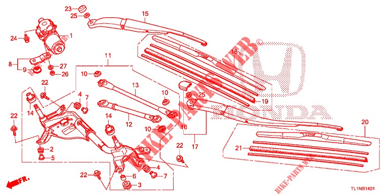 WINDSCHUTZSCHEIBENWISCHER (RH) für Honda ACCORD 2.0 S 4 Türen 5 gang automatikgetriebe 2014