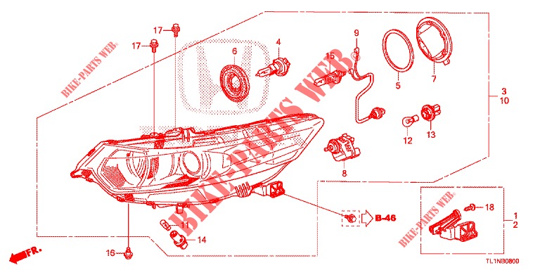 SCHEINWERFER  für Honda ACCORD DIESEL 2.2 ES 4 Türen 5 gang automatikgetriebe 2015