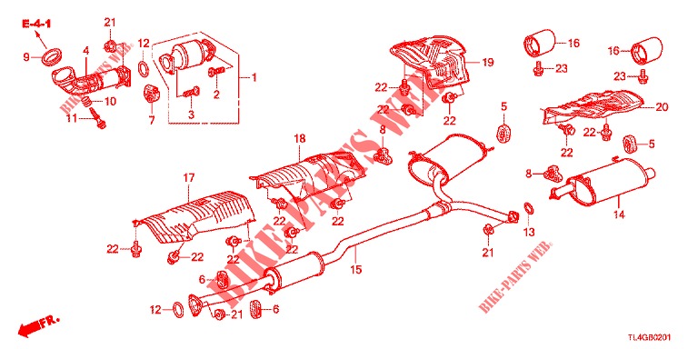 AUSPUFFROHR (2.4L) für Honda ACCORD TOURER 2.4 EXECUTIVE 5 Türen 6 gang-Schaltgetriebe 2013