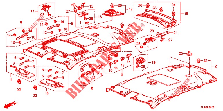 DACHVERKLEIDUNG  für Honda ACCORD TOURER 2.4 EXECUTIVE 5 Türen 6 gang-Schaltgetriebe 2013