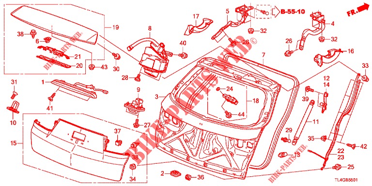 HECKKLAPPE (PUISSANCE) für Honda ACCORD TOURER 2.4 EXECUTIVE 5 Türen 6 gang-Schaltgetriebe 2013