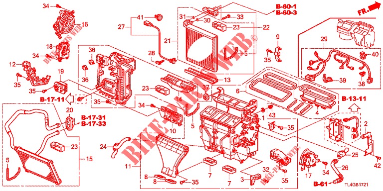 HEIZUNGSEINHEIT (RH) für Honda ACCORD TOURER 2.4 EXECUTIVE 5 Türen 6 gang-Schaltgetriebe 2013