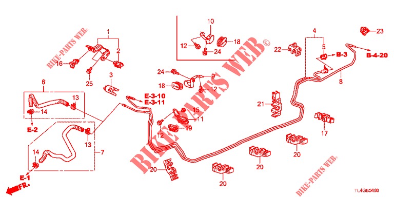 KRAFTSTOFFLEITUNG  für Honda ACCORD TOURER 2.4 EXECUTIVE 5 Türen 6 gang-Schaltgetriebe 2013