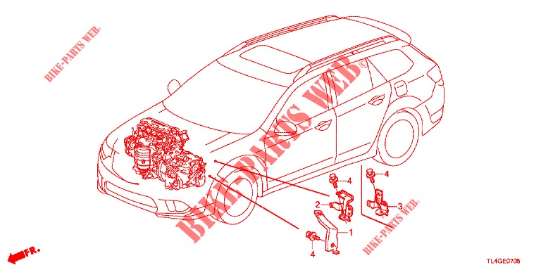MOTORKABELBAUM, STREBE(1.7L)(RH)  für Honda ACCORD TOURER 2.4 EXECUTIVE 5 Türen 6 gang-Schaltgetriebe 2013