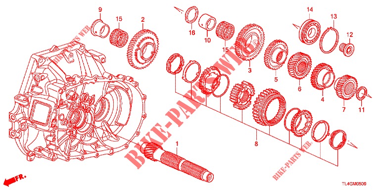 NEBENWELLE  für Honda ACCORD TOURER 2.4 EXECUTIVE 5 Türen 6 gang-Schaltgetriebe 2013