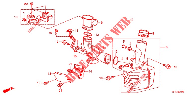 RESONATORKAMMER (2.4L) für Honda ACCORD TOURER 2.4 EXECUTIVE 5 Türen 6 gang-Schaltgetriebe 2013