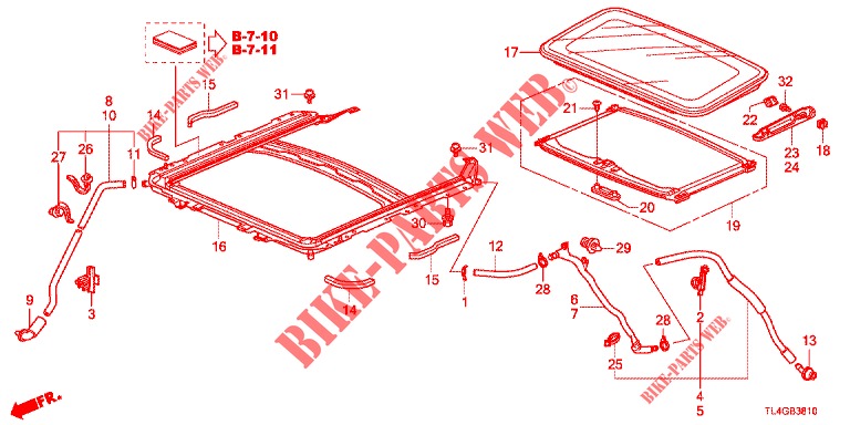 SCHIEBEDACH  für Honda ACCORD TOURER 2.4 EXECUTIVE 5 Türen 6 gang-Schaltgetriebe 2013