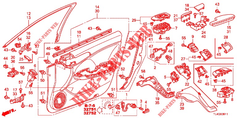 TUERVERKLEIDUNG, VORNE (RH) für Honda ACCORD TOURER 2.4 EXECUTIVE 5 Türen 6 gang-Schaltgetriebe 2013