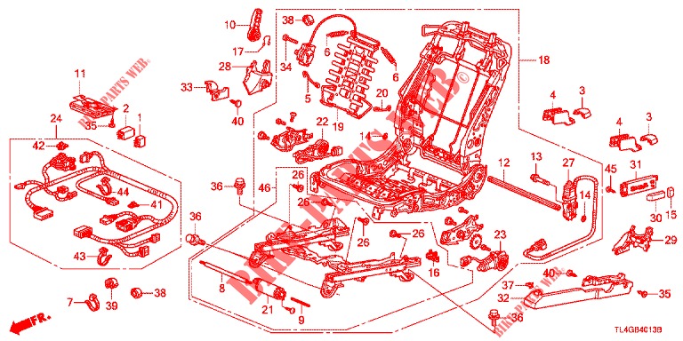 VORNE SITZKOMPONENTEN (G.) (SIEGE ENTIEREMENT MOTORISE) (2) für Honda ACCORD TOURER 2.4 EXECUTIVE 5 Türen 6 gang-Schaltgetriebe 2013