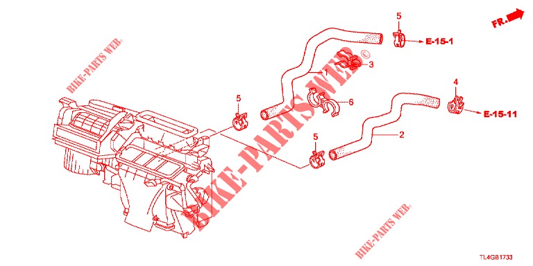 WASSERSCHLAUCH/HEIZUNGSSCHACHT (2.4L) (RH) für Honda ACCORD TOURER 2.4 EXECUTIVE 5 Türen 6 gang-Schaltgetriebe 2013