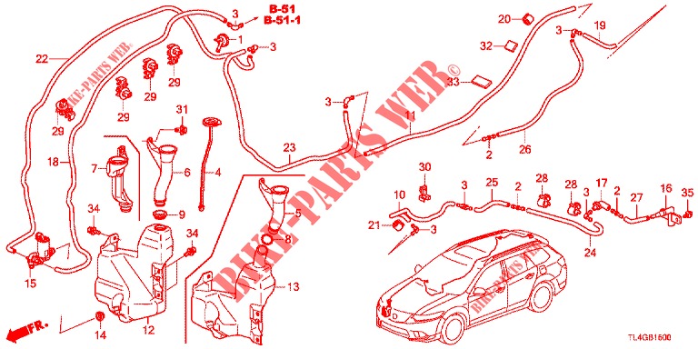 WINDSCHUTZSCHEIBENWASCHER (2D)  für Honda ACCORD TOURER 2.4 EXECUTIVE 5 Türen 6 gang-Schaltgetriebe 2013