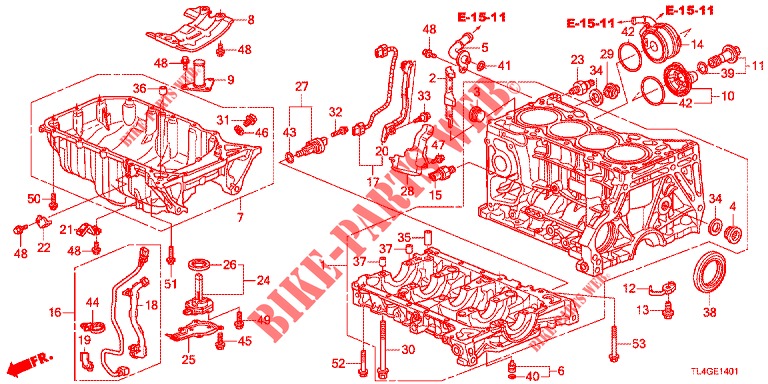 ZYLINDERBLOCK/OELWANNE (2.4L) für Honda ACCORD TOURER 2.4 EXECUTIVE 5 Türen 6 gang-Schaltgetriebe 2013