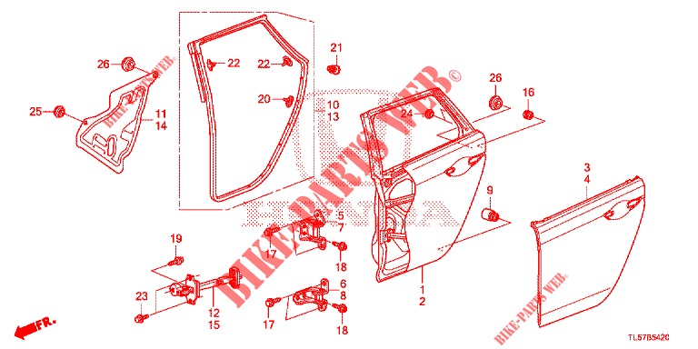 TUERBLECHE, HINTEN(4D)  für Honda ACCORD TOURER 2.0 ES 5 Türen 5 gang automatikgetriebe 2014
