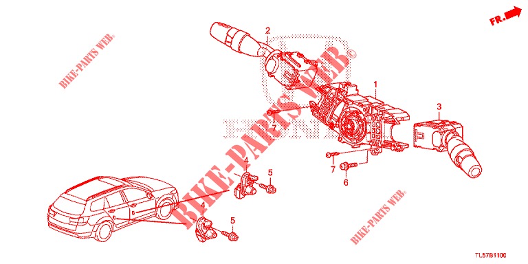 KOMBISCHALTER  für Honda ACCORD TOURER 2.4 EXECUTIVE 5 Türen 5 gang automatikgetriebe 2014