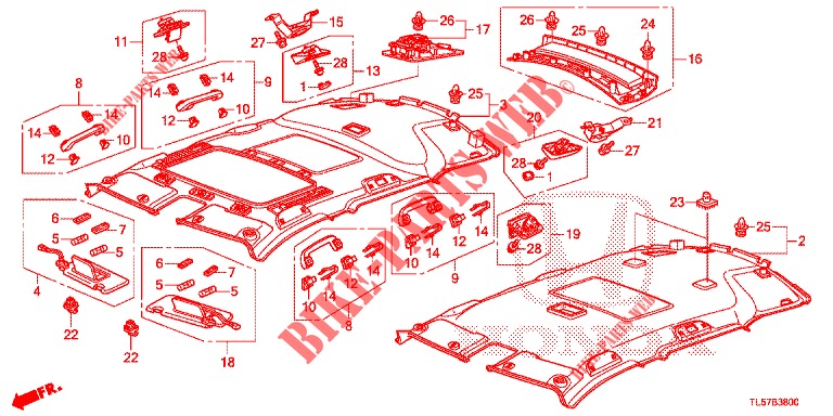 DACHVERKLEIDUNG  für Honda ACCORD TOURER 2.0 S 5 Türen 6 gang-Schaltgetriebe 2015