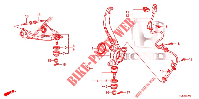 GELENK, VORNE  für Honda ACCORD TOURER 2.0 S 5 Türen 6 gang-Schaltgetriebe 2015