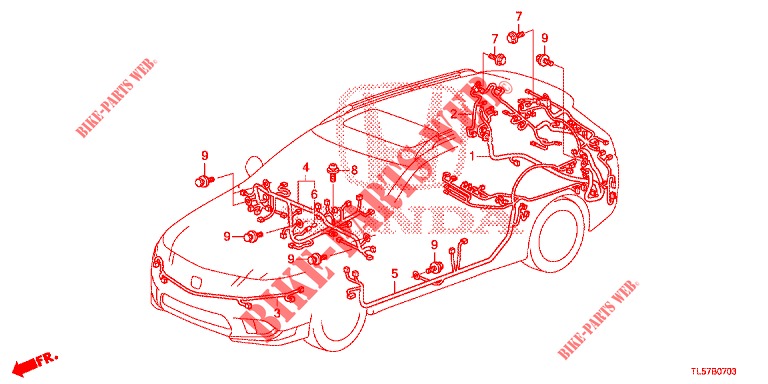 KABELBAUM (2) (RH) für Honda ACCORD TOURER 2.0 S 5 Türen 6 gang-Schaltgetriebe 2015