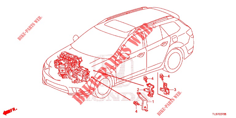 MOTORKABELBAUM, STREBE(1.7L)(RH)  für Honda ACCORD TOURER 2.0 S 5 Türen 6 gang-Schaltgetriebe 2015