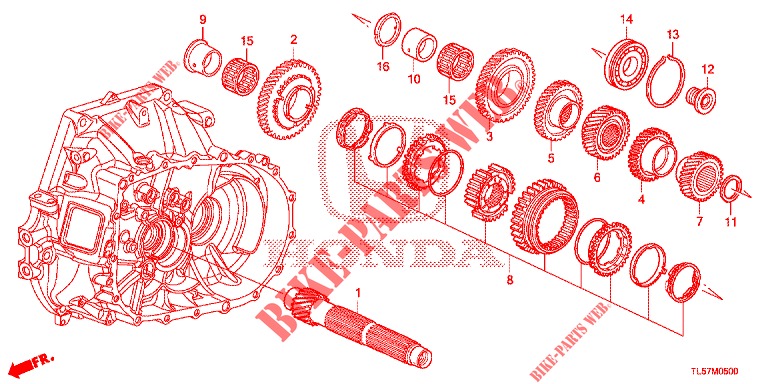 NEBENWELLE  für Honda ACCORD TOURER 2.0 S 5 Türen 6 gang-Schaltgetriebe 2015