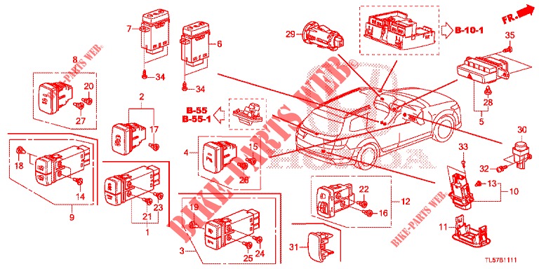 SCHALTER (RH) für Honda ACCORD TOURER 2.0 S 5 Türen 6 gang-Schaltgetriebe 2015