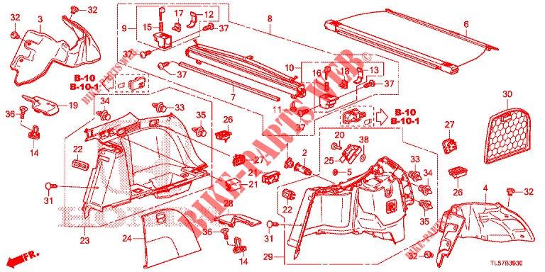 SEITENWANDVERKLEIDUNG(2D)  für Honda ACCORD TOURER 2.0 S 5 Türen 6 gang-Schaltgetriebe 2015