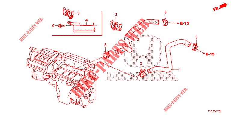 WASSERSCHLAUCH/HEIZUNGSSCHACHT (2.0L) (RH) für Honda ACCORD TOURER 2.0 S 5 Türen 6 gang-Schaltgetriebe 2015
