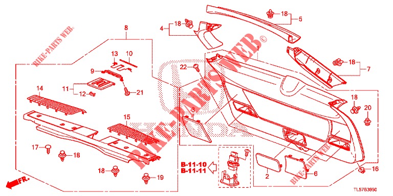 HECKKLAPPENVERKLEIDUNG/ TAFELVERKLEIDUNG, HINTEN(2D)  für Honda ACCORD TOURER 2.0 S 5 Türen 5 gang automatikgetriebe 2015
