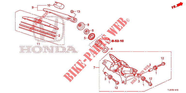 HECKSCHEIBENWISCHER  für Honda ACCORD TOURER 2.0 S 5 Türen 5 gang automatikgetriebe 2015