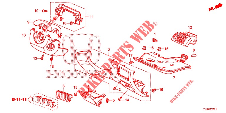 INSTRUMENT, ZIERSTUECK (COTE DE CONDUCTEUR) (RH) für Honda ACCORD TOURER 2.0 S 5 Türen 5 gang automatikgetriebe 2015
