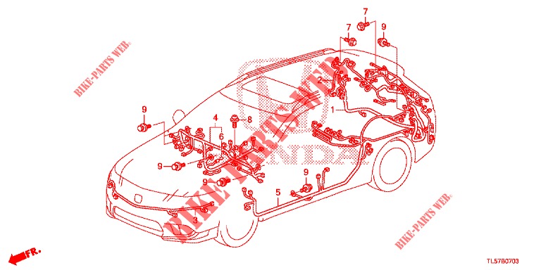 KABELBAUM (2) (RH) für Honda ACCORD TOURER 2.0 S 5 Türen 5 gang automatikgetriebe 2015