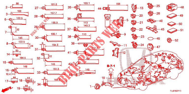 KABELBAUMBAND/BUEGEL (RH) für Honda ACCORD TOURER 2.0 S 5 Türen 5 gang automatikgetriebe 2015