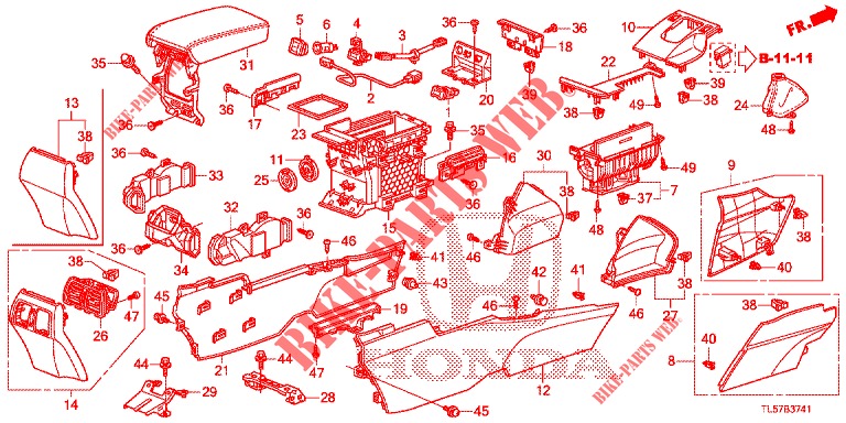 KONSOLE (RH) für Honda ACCORD TOURER 2.0 S 5 Türen 5 gang automatikgetriebe 2015