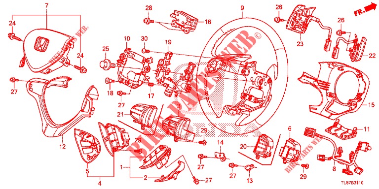 LENKRAD (SRS) für Honda ACCORD TOURER 2.0 S 5 Türen 5 gang automatikgetriebe 2015
