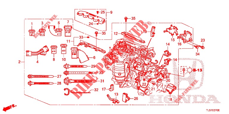 MOTORKABELBAUM (2.0L) für Honda ACCORD TOURER 2.0 S 5 Türen 5 gang automatikgetriebe 2015
