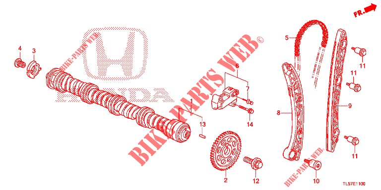 NOCKENWELLE/NOCKENWELLENKETTE (2.0L) für Honda ACCORD TOURER 2.0 S 5 Türen 5 gang automatikgetriebe 2015