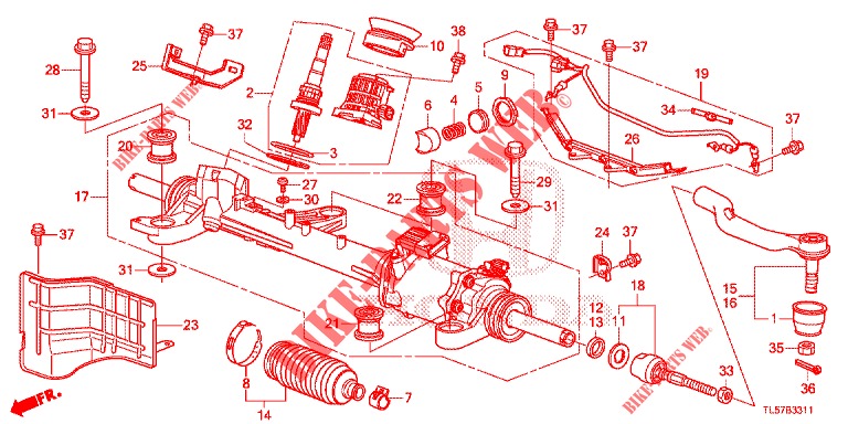 SERVOLENKGETRIEBE (EPS) (RH) für Honda ACCORD TOURER 2.0 S 5 Türen 5 gang automatikgetriebe 2015
